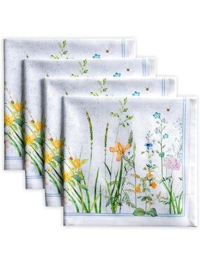 Maison d Hermine Cotton Cloth Napkins Set of 4 Fleurs De Mai New